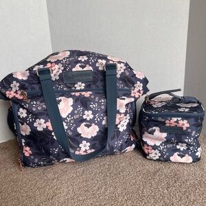Sara Wells Lizzy Le Floral Breast Pump Bag with Matching Cooler